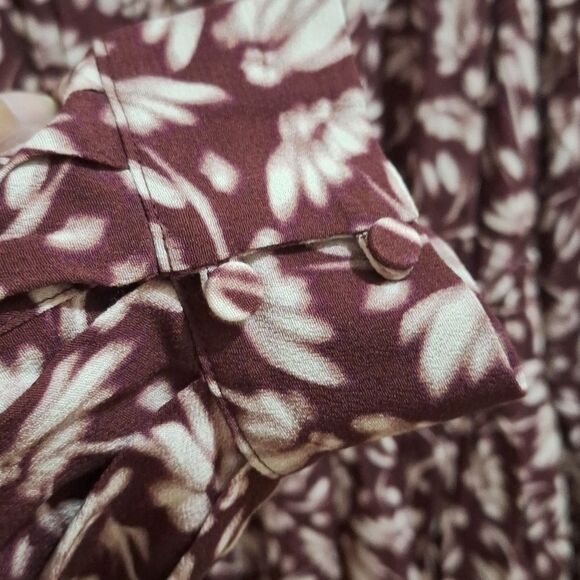 Madewell Smocked Y Neck floral mini dress size Large NWT - Picture 8 of 9